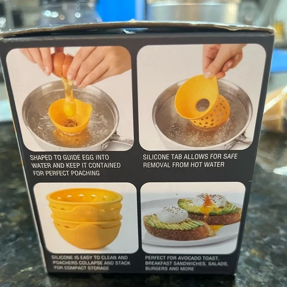 OXO Yellow Silicone Egg Poacher Set - Picture 3 of 3
